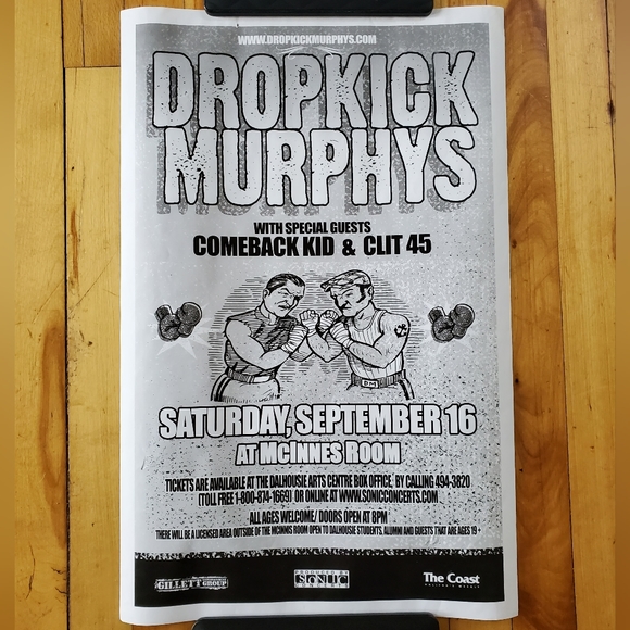 Dropkick Murphys Other - Dropkick Murphys Halifax Local Show Poster (11×17in)